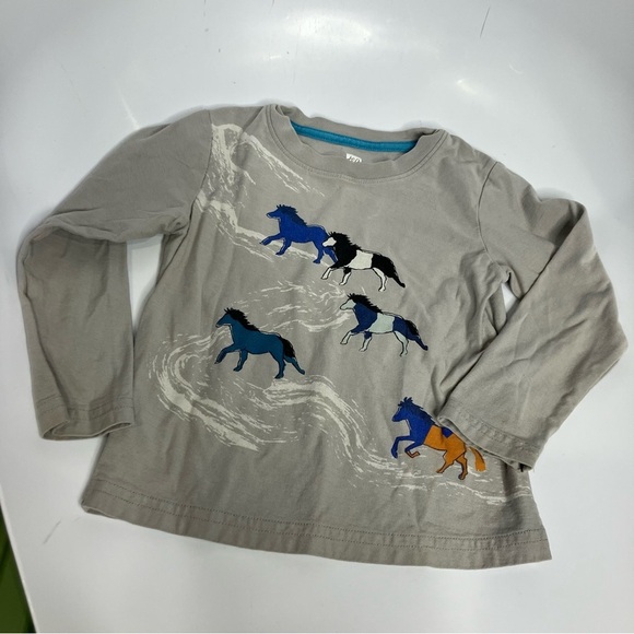 Tea Collection long sleeve t-shirt horse design graphic 100% cotton size 2 - Picture 1 of 4